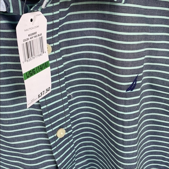 Nautica Stripped  button up Size Large 14 - 16 NWT New - Picture 6 of 10